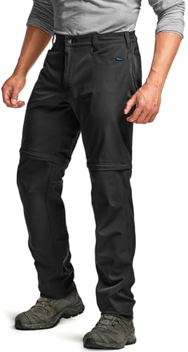 Image of CQR Men's Convertible Cargo Tactical Pants, Water Resistant Outdoor Hiking Pants, Zip Off Lightweight Stretch Work Pants