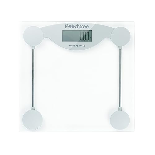 American Weigh Scales Peachtree Series Digital Bathroom Weight Scale, Glass, 330lbs (GS-150)