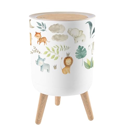 Caneca de basura redonda 7L con tapa y patas