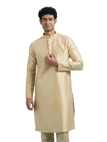 Image of DIWAS BY MANYAVAR Men's Art Silk Self Design Kurta (1pc)