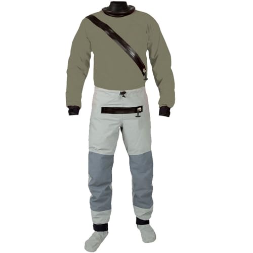 Traje seco para hombre, traje seco para kayak con entrada frontal y calcetines con cremallera de alivio para navegación, navegación a vela, remo, canotaje, rafting, pesca y kayak en condiciones extrem