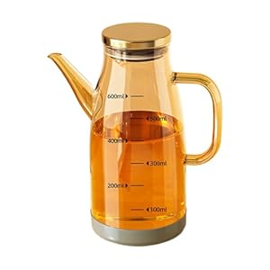 Gcerfby Oliefles Dispenser, Olijfolie Azijn Schenker, Non-Druppel Cruet Container, Multifunctioneel gebruik, Gemakkelijk te gebruiken en schoon te maken, 600ml, Keuken Gadgets voor Thuis, Fast Food En