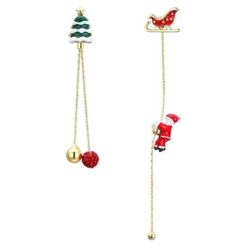 Pendientes de Navidad, Pendientes Navideños para Mujer, Aretes Colgantes con forma de Árbol de Navidad, Copo de Nieve, Regalo de Joyas para Femenino