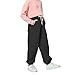 Rolanko Girls Baggy Sweatpants Fleece Jogger Pants Soft Sweats Kids Trousers with Pockets (Black, 6-7)