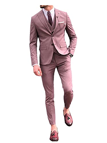 Men's Business Premium Suit Three Pieces Jacket Vest & Pants Peak Lapel Two Buttons Daily Prom Wedding Tuxedos