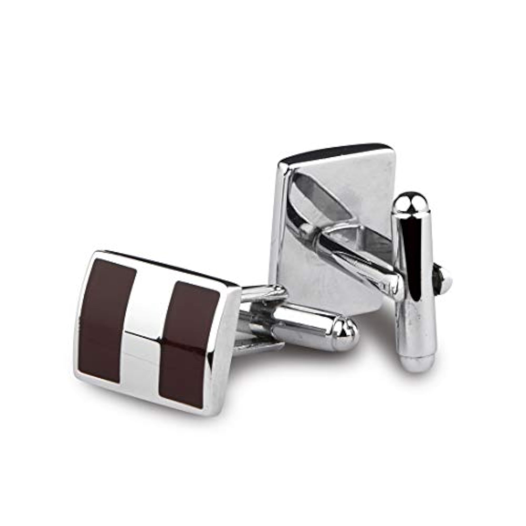Men's Embellished Brown Cufflinks, Stylish Accessory