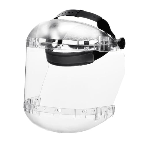 Sellstrom Dual Crown Safety Face Shield with Ratchet Headgear and Chin Guard, Clear Tint, Sta-Clear Anti-Fog Coating, Clear Crown, S38440