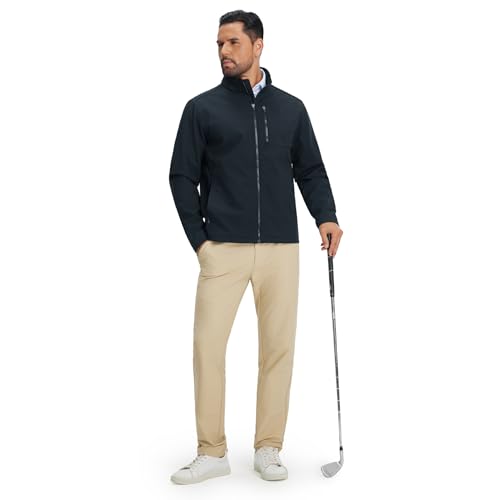 M MAELREG Fleece Lined Jacket Men Zip Up Water Resistant Softshell Golf Jackets Winter Coat Casual Work Windbreaker - Image 5