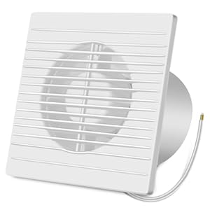 Badkamerventilator, diameter 100 mm, wc-ventilator met terugslagklep, afvoerventilator, wandventilator, raamventilator voor ontvochtiging en ventilatie, 150 m³/uur, geen geluid voor keuken, badkamer, garage, kantoor