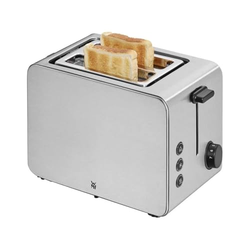 WMF Stelio Toaster 2 Scheiben Edelstahl, Doppelschlitz Toaster mit Brötchenaufsatz, Bagel-Funktion...