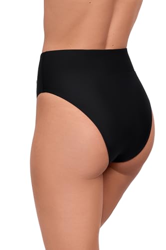 Sports Illustrated Women's Standard Wide Band Leg High Waist Bikini Bottom2