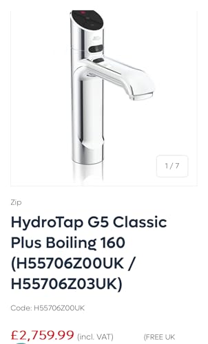 Zip HydroTap G5 Classic Plus Boiling Bright Chrome H55786Z00UK