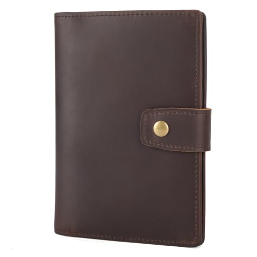 Polare Slim RFID Blocking Leather Passport Holder Travel Bifold Wallet For Men (Dark Brown(Snap Version))
