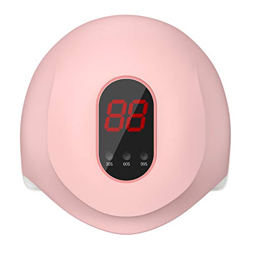 54W Lámpara Secadora de Uñas,LED/UV para Esmalte Uñas de Gel,3 modos para tiempo con Pantalla LCD para Manicura/Pedicure Nail Art en el Hogar y el Salón(Rosado)