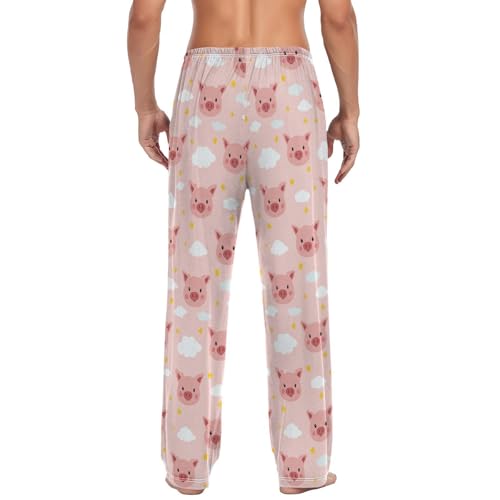 Men's Pajama Pants Pink Pig Could Star Pajama Pants for Men PJs Bottoms Drawstring Pockets Sleep Lounge Pants S2