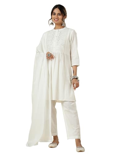 Kaari Women's Cotton Kurta Set for Women - 100% Cotton | 3/4th Sl...