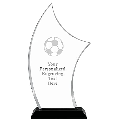 Crown Awards 9.25" H Pinnacle Soccer Ball Acrylic Award - Customized Presentation Trophy for Soccer Players, Teams or Coaches, Includes Free Laser Engraving