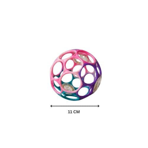 Image of Baby Ball Toys with Rattle | 0-12 Months | Grasping Toy | Sensory, Rolling Fun Toy for Newborns, Infants and Toddlers | Lightweight | Easy Grip (O-Ball Pink)