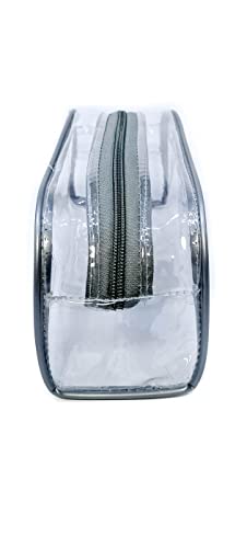 Image of iShine Multipurpose Travel Morning Zipper Pouch for Men and Women Transparent Medium (Pack of 1, Silver)