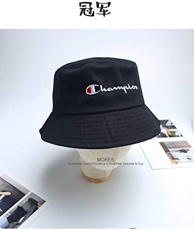Unique Women Gift Embroidery Summer Bucket Hats Women Girls Evil Personalized Letters hat Cap Embroidered Words not wash Basin Cap Student Outdoor Lovers Cap Visor Championship (Champion Black