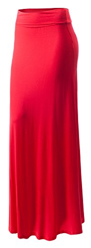 Image of URBAN K Womens Basic Foldable High Waist Regular and Plus Size Maxi Skirts