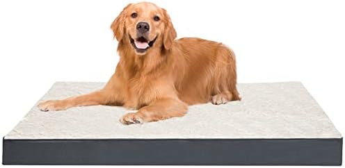 Dohump Dog Bed for Large Dogs, Orthopedic Foam Mattress and Pillow Mat for Dog Crate, Waterproof, Soft, Washable Removable Cover (76cm x 51cm x 8cm, Grey)