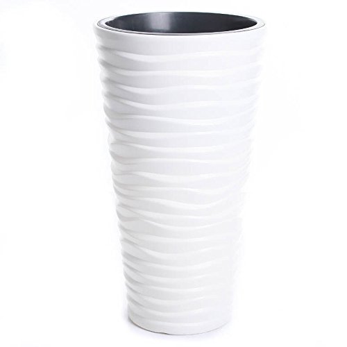 Pflanztopf Blumentopf Pflanzkübel Blumenkübel Massiv Sand Slim 3 Größen 5 Farben NEU von rg-vertrieb (300 Weiß)