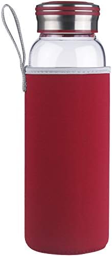 Cleesmil Reusable Glass Water Bottle with Neoprene sleeve BPA Free 32 oz