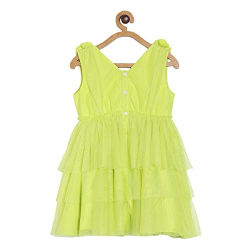 Image of miniklub Infant Green Solid Layered Wrap Dress