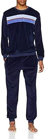 Pyjama Homme Eminence 100% Coton - Haut Manches Longues & Pantalon, Taille Marine