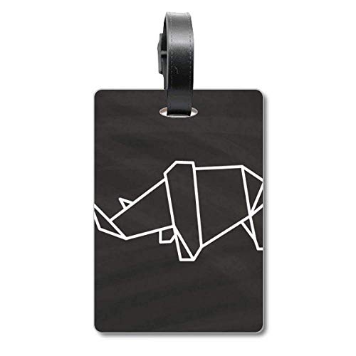 Étiquette d'identification valise et sac rhinocéros géométrique noir