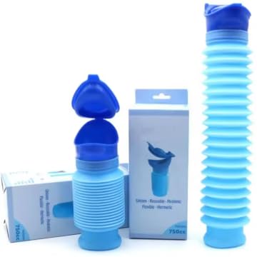 Adjustable Emergency Urinal 750ml, Portable Toilet for Car, Portable Mini Outdoor Camping Travel Shrinkable Personal Mobile Toilet Potty Pee Bottle