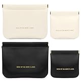 Glitzcharm 4Pcs Small Makeup Bag for Purse, Mini Travel Cosmetic Bags for Women Portable Coin Purse Lipstick Organizer Makeup Pouch (Black and White)