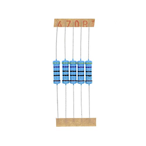 HUABAN 50 Piezas 2 Watts 2W 470R 470 Ohm 1% Resistencia de película metálica