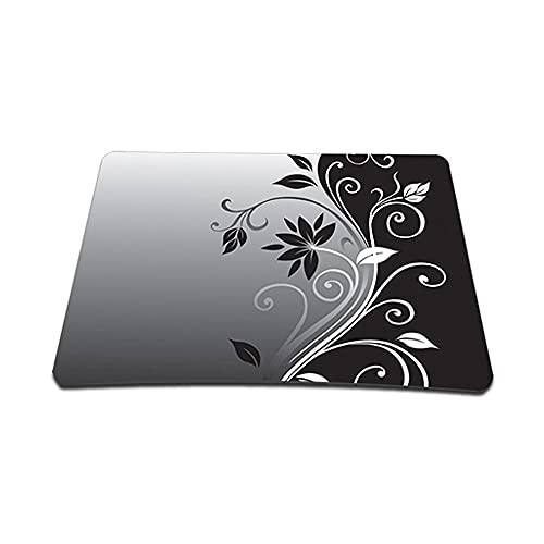 Grey Black Swirl Floral Colored 1 X Standard 9 x 7 Rectangle Non - Slip Rubber Mouse Pad