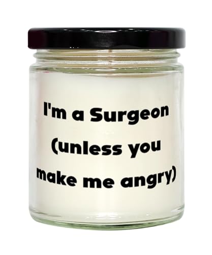Cute Surgeon Gifts, I'm a Surgeon (Unless You Make me Angry), Surgeon Scent Candle from Friends, for Friends, Surgical Instruments, Stethoscope, Medical Students, Doctor Gifts, Hospital