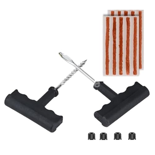 Image of Premium 8in1 Universal Tubeless Tire Puncher Kit Emergency Flat Tire Repair Patch Puncture Kit for Car, Bike, SUV, & Motorcycle with Storage Bag, Polish,Glue, Plier (11 in 1 Puncher Kit)