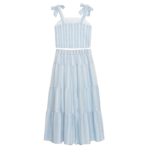 Image of Speechless Girls' Sleeveless Cropped Top and Maxi Tiered Skirt Set