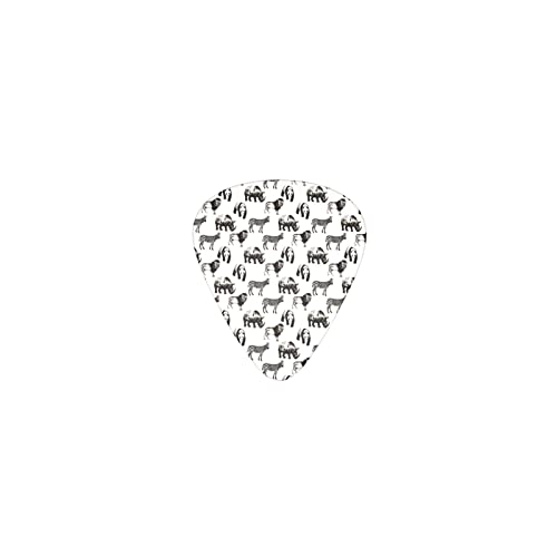パンダ 動物 白と黒 デザインギターピック guitar pick ティアドロップ型 エレキギター/アコースティックギター/クラシックギター/ベース等の練習に最適な12枚セット