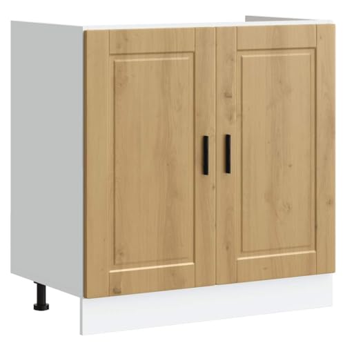 Meuble bas pour évier Porto chêne artisanal bois ingénierie