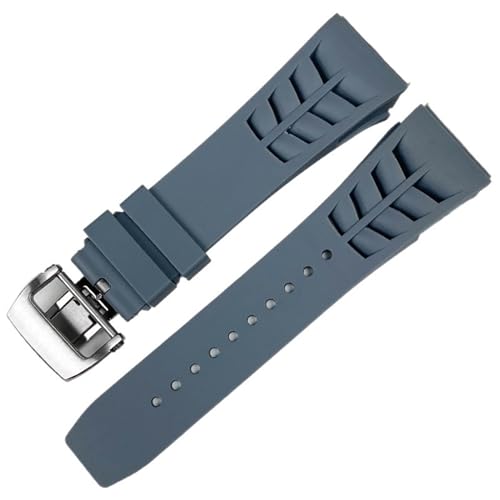 Bracelet de montre 25 mm résistant en silicone bleu pour remplacer votre fermoir
