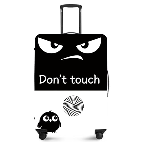 ANNA QUEEN Funny Don't Touch Luggage Cover,Stretchable Suitcase Protector Sleeve,Fit for 20-22 Inch Checked Baggage,Water Resistant Durable Luggage Protector