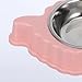 LIOOBO Pet Food Water Feeding Dish Double Stainless Steel Bowls Non-Slip for Dogs Cats Adorable Butterfly Shape for Small to Large Animals