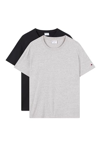 Champion Legacy - Icons - Lot de 2 t-Shirts à col Rond pour Homme, Gris (EM021), Taille L, Gris (Em021), L