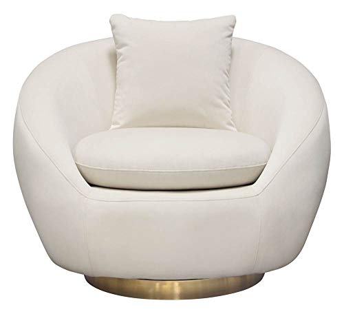 Sillón giratorio peluche crema miniatura 3