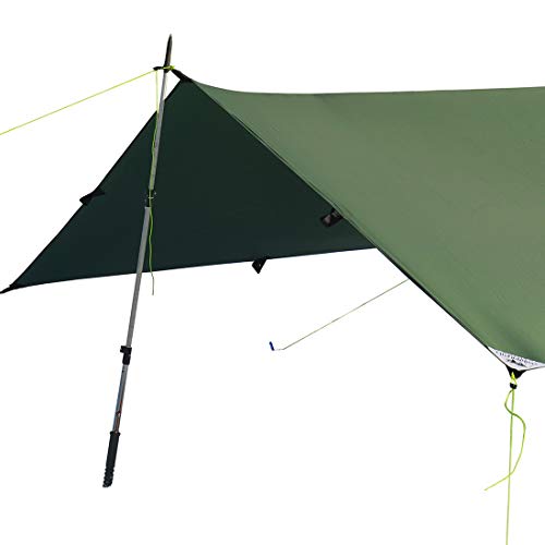 LiteOutdoors Silnylon Tarp - 11.6 Oz. - Ultralight Backpacking Tarp or Hammock Shelter (Green, 8' x 10')