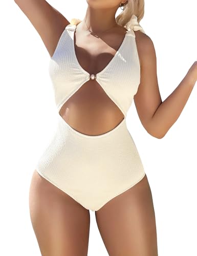 Maillot de bain une pièce sexy galbant avec monokini taille haute et bretelles larges