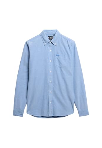 Image of Superdry Cotton L/S Oxford Shirt M4010653A Royal Blue Size 2XL, Royal Blue, XXL