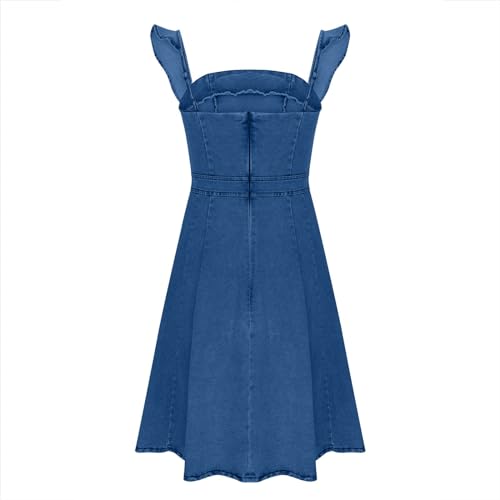 HGps8w Womens Open Back Denim Dress Cute Ruffles Sleeveless A-Line Cute Swing Girls Party Mini Jeans Dresses4