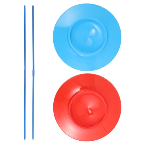 SUPVOX Assiette Chinoise De Jonglage 2Pcs avec BâTons - Accessoires De Performance pour FêTes Et...